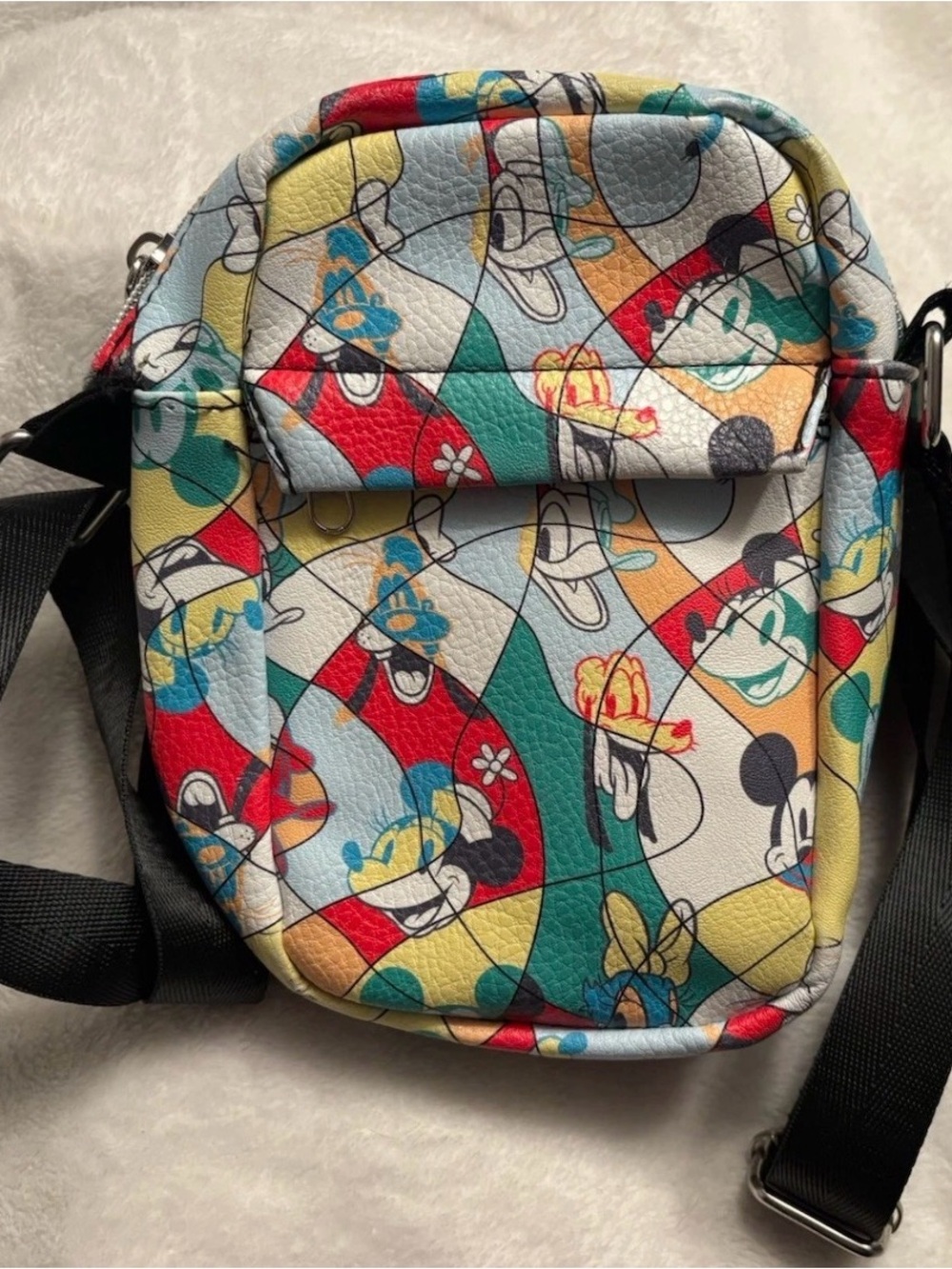 Disney Parks Mickey Mouse Goofy Donald Crossbody Bag Purse Buckle Down